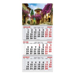 Keskincolor - Keskin 2026 3 Aylık Spiralli Jumbo Denizci Takvim Begonvil Sokağı