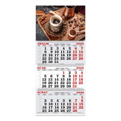 Keskincolor - Keskin 2026 3 Aylık Spiralli Jumbo Denizci Takvim Kahve 