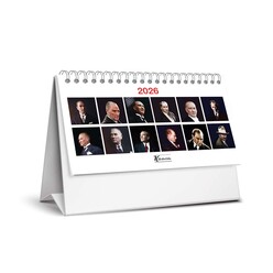 Keskincolor - Keskin 2026 Karton Üçgen Masa Takvim Atatürk 