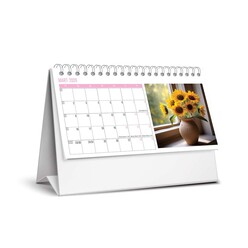 Keskin 2026 Karton Üçgen Masa Takvim Çiçek - Thumbnail