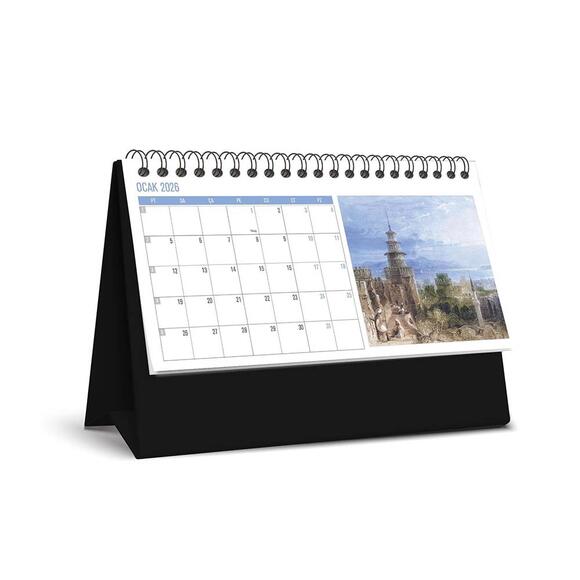 Keskin 2026 Plastik Üçgen Masa Takvim Gravur 