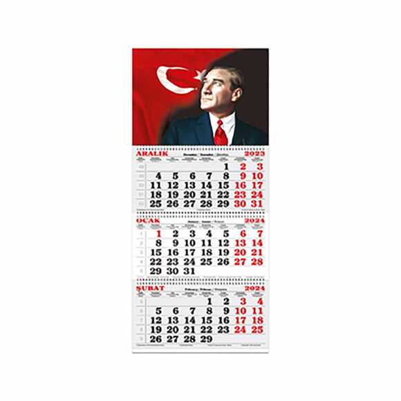 Keskin 3 Aylık Spiralli Denizci Takvimi Atatürk 2024 840401-99