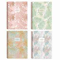 Keskin 385241-99 16,5X22,5 80 Yp. Çizgili Karton Kapak Spiralli La Plume Leaves Defter - Thumbnail