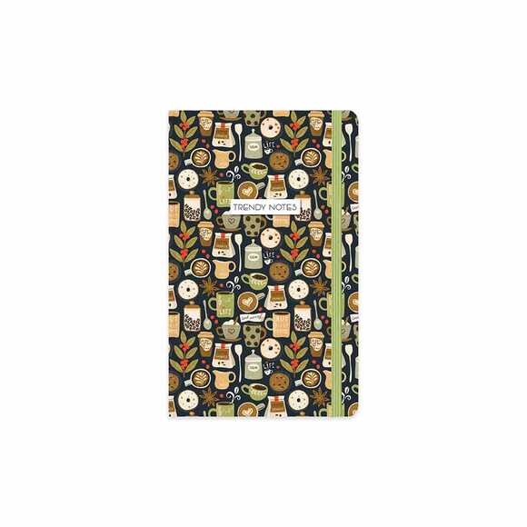 Keskin 410092-99 13X21 80 Yp Çizgili Trendy Notes Coffee Time Defter - Yeşil