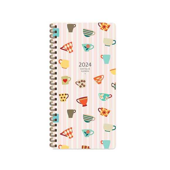 Keskin 830031 8*16 Haftalık Cep Ajandası - Kahve 2024