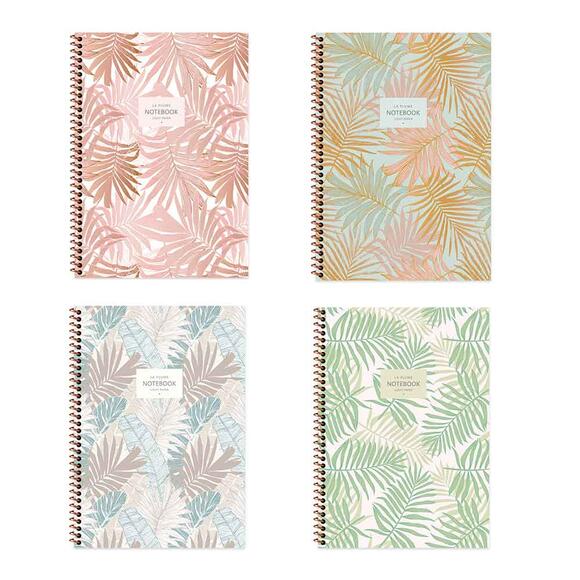 Keskin A4 80yp. Spiralli Karton Kapak La Plume Leaves Kareli 385212-99