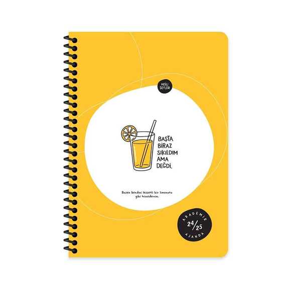 Keskin A5 Hisli Şeyler Spiralli Akademik Ajanda 2024-2025 Başta Sıkıldım