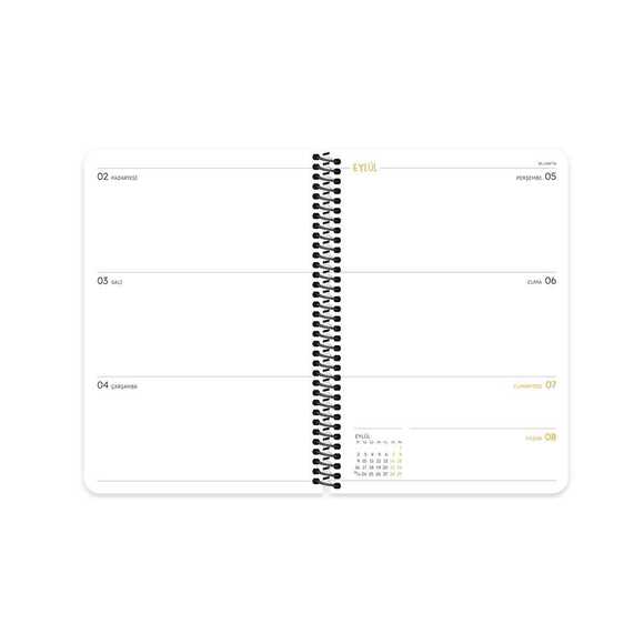 Keskin A5 Hisli Şeyler Spiralli Akademik Ajanda 2024-2025 Dinlenmek İstiyorum