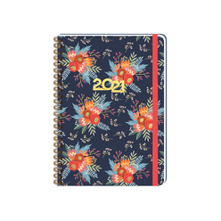 Keskincolor - Keskin A5 Spralli Sert Kapak Haftalık Ajanda Rose Rain 2021