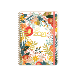 Keskincolor - Keskin A5 Spralli Sert Kapak Haftalık Ajanda Sprıng Garden 2021