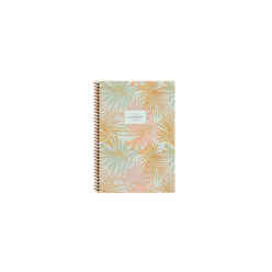 Keskin A6 50Yp Çizgili La Plume Leaves Spiralli Karton Kapak Defter 385261-99 - Thumbnail