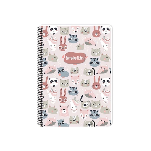 Keskin Animal Friends Karton Kapak Defter A4 80yp.Çizgili 384311-99