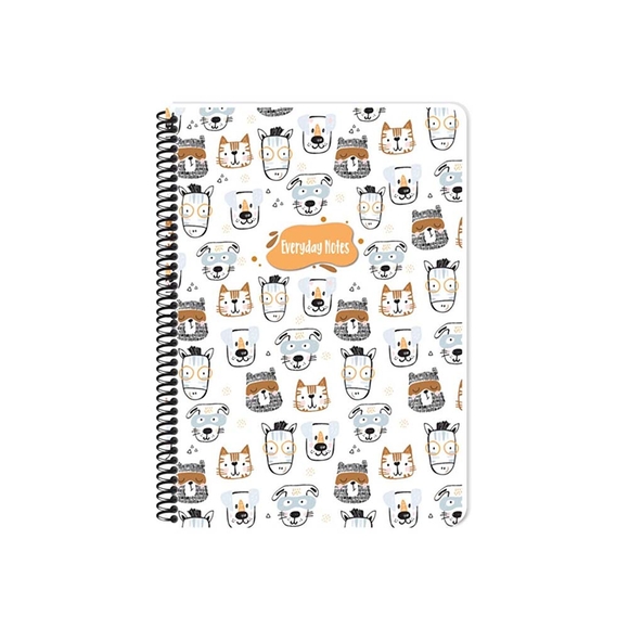 Keskin Animal Friends Karton Kapak Defter A4 80yp.Çizgili 384311-99
