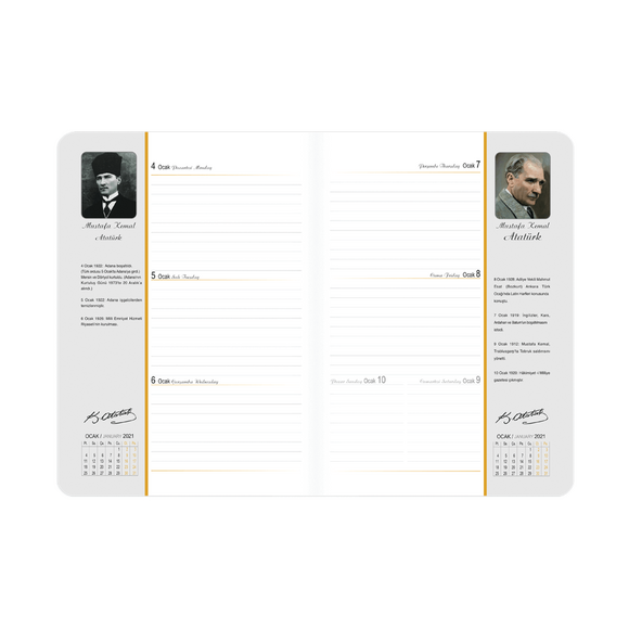 Keskin Color 17X24cm Atatürk Trende 2021 Haftalık Ajanda 830571