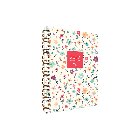Keskin Color 2022 13*19,5 Haftalık Ajanda - Krem Çiçek 831230-99