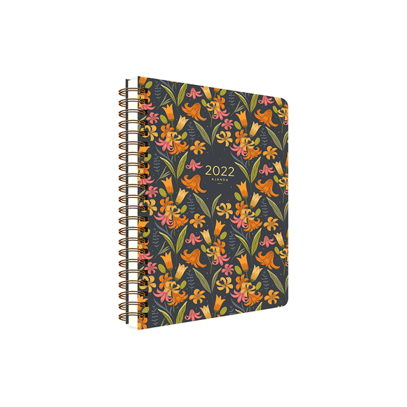 Keskin Color 2022 14*20 Spiralli Günlük Ajanda - Lale 830550-99