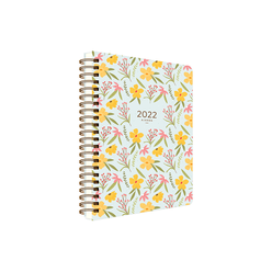 Keskincolor - Keskin Color 2022 14*20 Spiralli Günlük Ajanda - Sarı Çiçek 830551-99