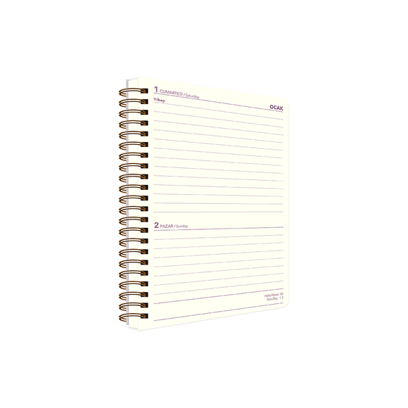 Keskin Color 2022 14*20 Spiralli Günlük Ajanda - Yasemin 830553-99