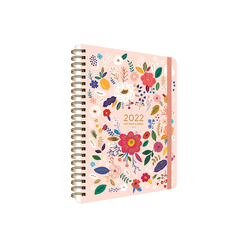 Keskincolor - Keskin Color 2022 A5 Spr.Sert Kp.Haftalık Ajanda - Pembe Çiçek 831156-99
