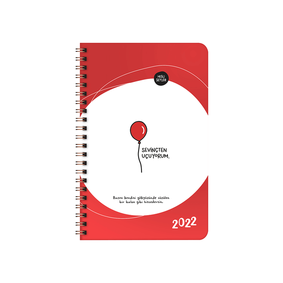 Keskin Color 2022 Hisli Şeyler 13*19,5 Haftalık Ajanda - Sevinçten Uçuyorum 831253-99