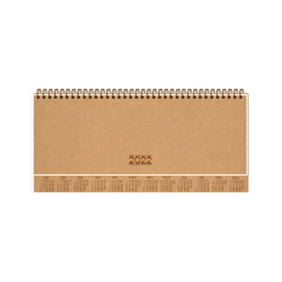Keskin Color 2022 Yılı Kraft Haftalık Masa Ajandası 12x33,5 cm AJ-82