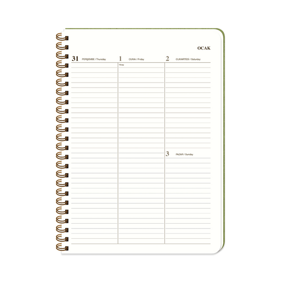 Keskin Color 20x28cm Linden 2021 Haftalık Ajanda Kırmızı 831000