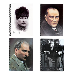 Keskin Color Atatürk Defter PP Kapak Kareli A4 80 Yaprak 327922-99 - Thumbnail
