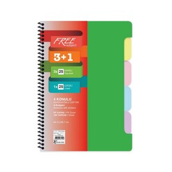 Keskincolor - Keskin Color Free Subject A4 3+1 100 yp Ayraçlı Defter 353330