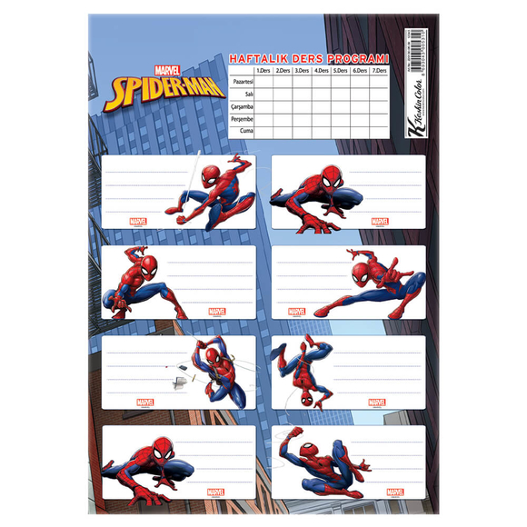 Keskin Color Spiderman Ders Programlı Okul Etiketi 220130-06