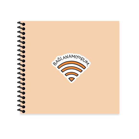 Keskin Hisli Şeyler Bağlanamıyorum 16x15cm 50 Yaprak Sert Kapak Stickerlı Defter Çizgili 500553-99