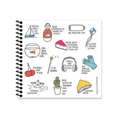 Keskin Hisli Şeyler Bağlanamıyorum 16x15cm 50 Yaprak Sert Kapak Stickerlı Defter Çizgili 500553-99 - Thumbnail
