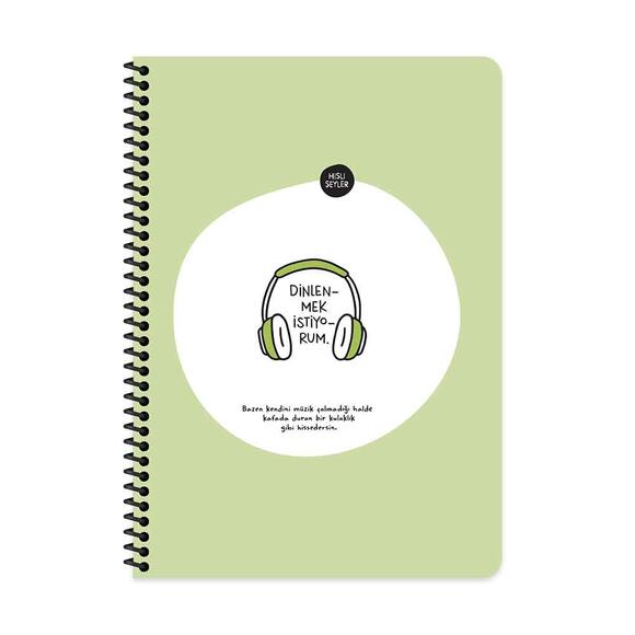 Keskin Hisli Şeyler - Dinlenmek İstiyorum A4 80 Yaprak Kareli Spiralli Stickerli Defter 500519-99