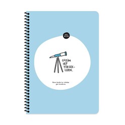 Keskin Hisli Şeyler - Gözüm Yükseklerde 80 Yaprak A4 Kareli Spiralli Stickerli Defter 500518-99 - Thumbnail