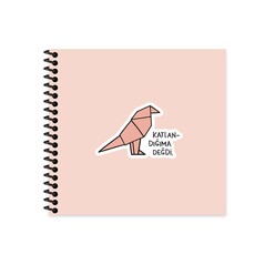 Keskin Hisli Şeyler Katlandığıma Değdi Çizgili 16x15cm 50 Yaprak Sert Kapak Stickerlı Defter 500551-99 - Thumbnail