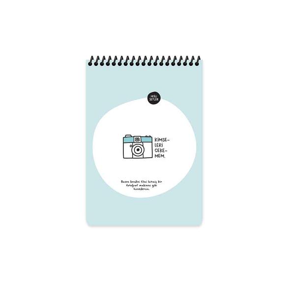 Keskin Hisli Şeyler - Kimseleri Çekemem 80 Yaprak Çizgili Üstten Spiralli Karton Kapak A5 Defter 500570-99