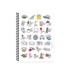 Keskin Hisli Şeyler - Kürek Çizgili 18,5x25cm Sert Kapak Stickerlı 80 Yaprak Defter Hafif Kağıt 500631-9 - Thumbnail