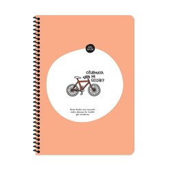 Keskin Hisli Şeyler - Oturmaya Mı Geldik A4 80 Yaprak Çizgili Spiralli Stickerli Defter 500507-99 - Thumbnail