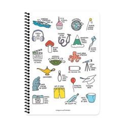 Keskin Hisli Şeyler - Oturmaya Mı Geldik A4 80 Yaprak Çizgili Spiralli Stickerli Defter 500507-99 - Thumbnail