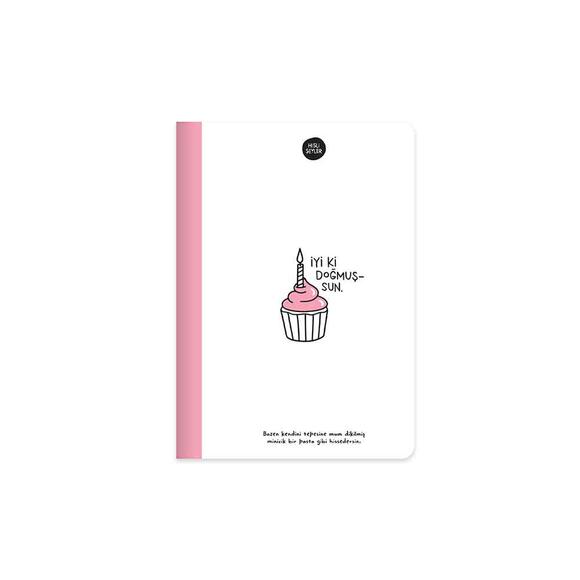 Keskin Hisli Şeyler - Pembe A5 80 Yaprak Renkli Sayfa Çizgili Defter 500642-99