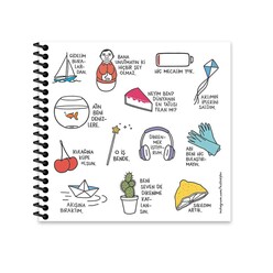 Keskin Hisli Şeyler Yazsam Gönül Razı Değil Yazmasam Olmaz 16x15cm Sert Kapak Stickerlı Defter - Thumbnail
