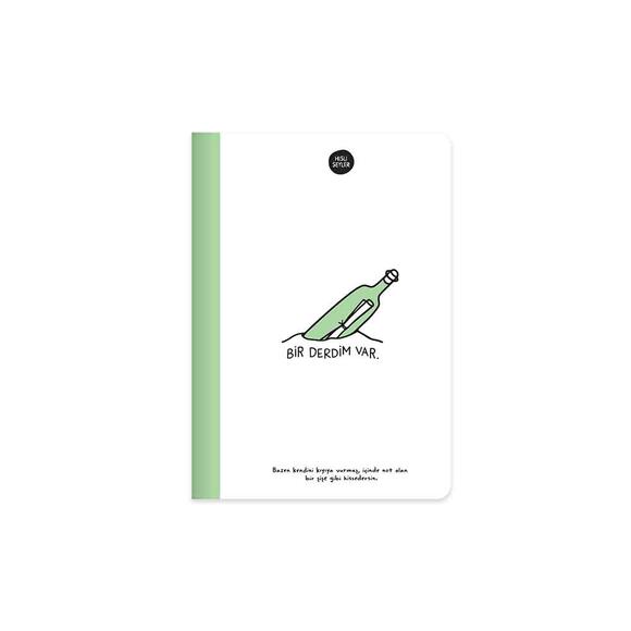 Keskin Hisli Şeyler - Yeşil A5 80 Yaprak Renkli Sayfa Çizgili Defter 500643-99