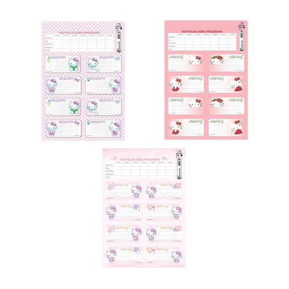 Keskin Okul Etiketi Ders Programlı Hello Kitty 220130-08