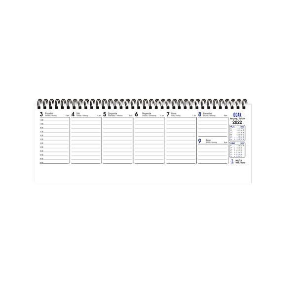 Keskin Spiralli Haftalık Masa Ajandası 2022 830101-99 Aj-65