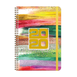 Keskin Spiralli Sert Kapak Ajanda Glitter 2020 A5 830251-99 - Thumbnail