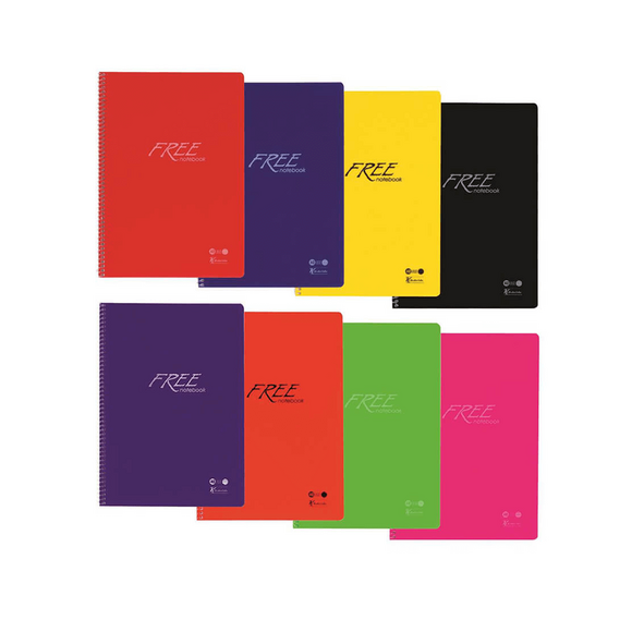 Keskincolor Free Spiralli PP A4 120 Yp Kareli Defter