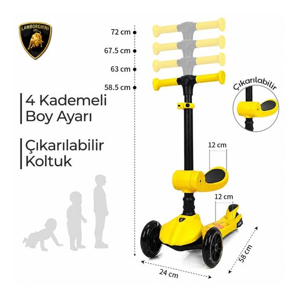 Kick N Roll L5 2In1 Scooter Sarı