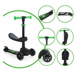 Kick N Roll L5 2In1 Scooter Siyah - Thumbnail
