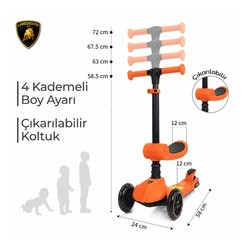 Kick N Roll L5 2In1 Scooter Turuncu - Thumbnail