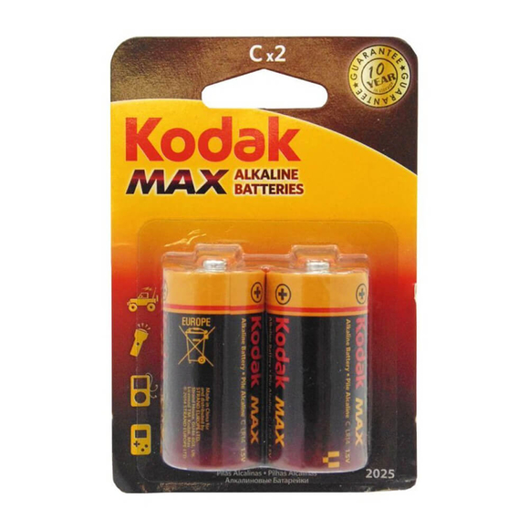 Kodak Max Alkaline Orta Boy C 2’li Pil