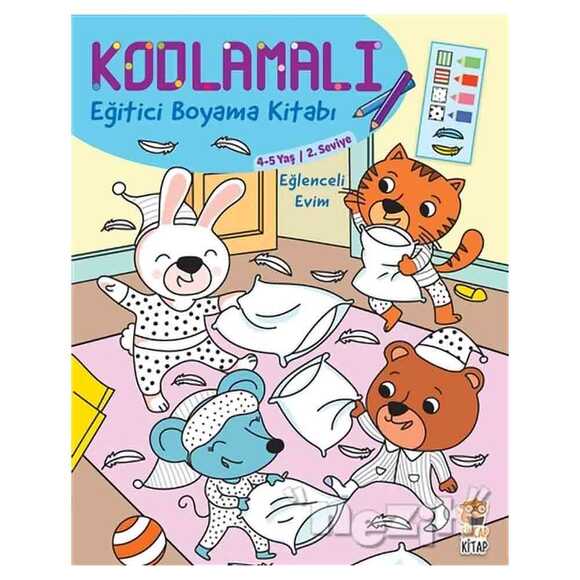 Kodlamalı Eğitici Boyama Kitabı - Eğlenceli Evim (4-5 Yaş 2. Seviye)